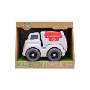 Masina ambulanta Eco alba 18cm Funky Toys
