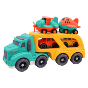 Camion galben cu 2 mini masini Eco 30cm Funky Toys