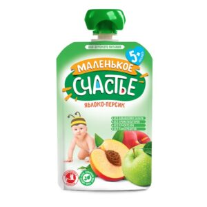 Piure din mere si piersic Malenicoe sciastie 90g (pouch)