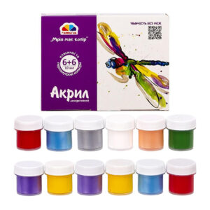 Set de vopsele acrilice 6 cul. mat 10 ml fara pensula (6 cul. sidefate) Creativitate GAMMA UA
