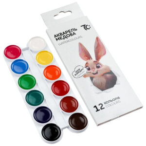 Vopsea acuarela in cutie din carton 12 cul. fara pensula 7C GAMMA UA