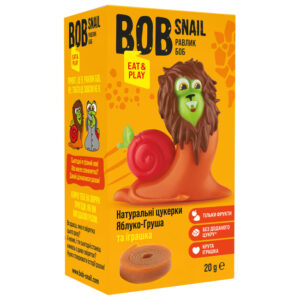 Set bomboane cu fructe naturale cu mere-pere 20g + jucarie Bob Snail