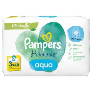 Servetele umede PAMPERS BABY WIPES AQUA PURE 48 2+1