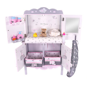 Centrul de joaca si ingrijire a papusilor din lemn cu sertare SKY COLLECTION DeCuevas