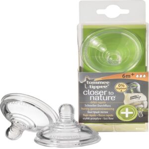 Tetine anticolici cu flux rapid silicon (6+) 2 buc.Tommee Tippee