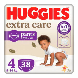 Scutece-chilotei pentru copii Huggies Extra Care Mega Pack 4 (9-14 kg), 38 scutece/pachet