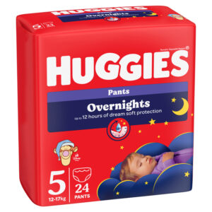 Scutece-chilotei de noapte Huggies Overnights Pack 5 12-17kg 24 scutece Huggies
