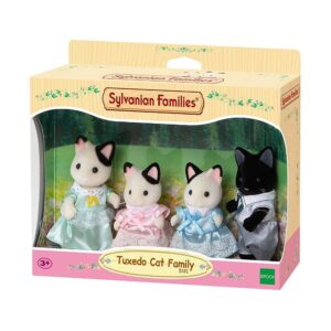 Familia de pisici albe si negre Sylvanian Families