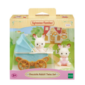 Set Cu Carucior Iepure gemeni ciocolata Sylvanian Families