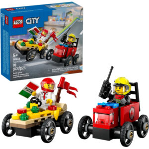 Pachet de curse Furgoneta de pizza vs. autospeciala de pompieri CITY LEGO