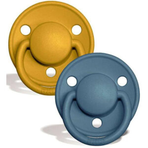 Suzeta din silicon Bibs De Lux 0-36 luni Mustard si Petrol Bibs