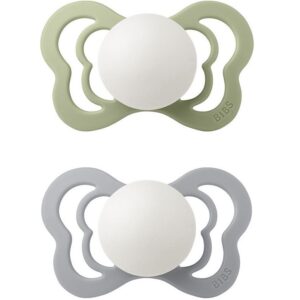 Suzete din silicon Bibs Couture (6-18 luni) culoarea Sage si Cloud Glow