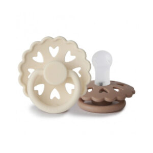 Set suzete din silicon Frigg Fairytale (0-6 luni) Cream/Beige