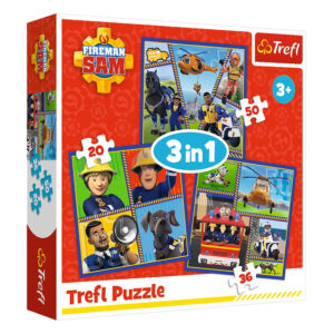 Trefl 34868 Puzzles - 3in1 - Fireman Sam' day / Prism A&D Fireman Sam