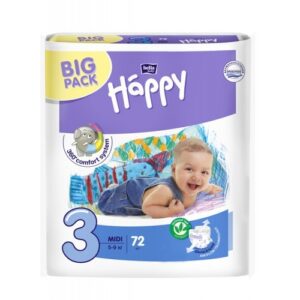 Scutece pentru copii Nr.3 (5-9 kg ) Baby Happy Midi 72 buc