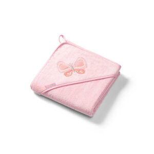 Prosop din bambus cu capota 100x100 roz Babyono