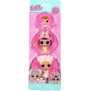 Set 3 figurine L.O.L. Surprise! seria OPP Tot + Pet + Lil Sis - Flower Child + Short Stop Hop + Lil Majorette