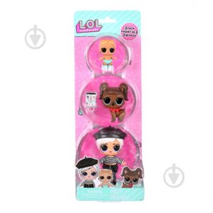 Set 3 figurine L.O.L. Surprise! seria OPP Tot + Pet + Lil Sis -Beatnik Babe + Darling Doggie + Lil Kicks