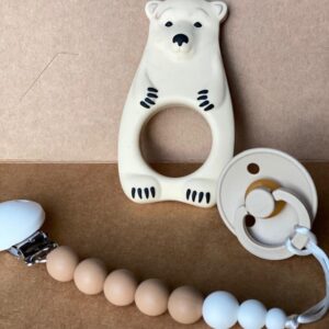 Pacifier Clip Beige
