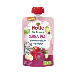 Piure Holle Bio Organic Zebra Beet de mere, banane, sfecla (6 luni+) 100g