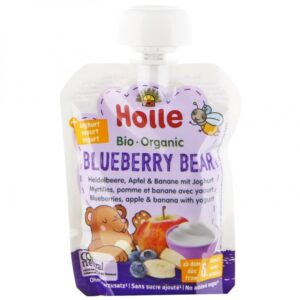 Holle Bio Organic piure cu iaurt Blueberry Bear de afine, mere, banane (8 luni+) 85g