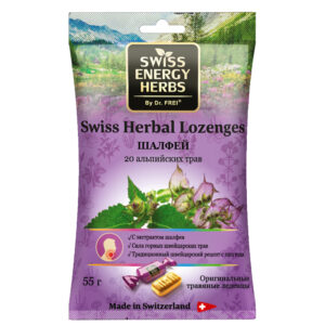 Pastile pentru Gat cu Salvie + 20 de ierburi alpine 55g Swiss Energy