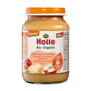 Holle piure de mere, banane cu griu spelt (6 luni+) Bio Organic 190g