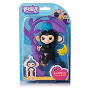 Maimuta Interactiva Fingerlings Finn, 12 cm (negru)WowWee