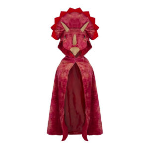 Pelerina cu gluga Triceratops, rosie, marimea 4-5 Great Pretenders