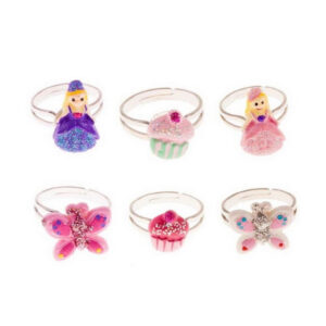 Inele de Cubucake pentru printesa (24 buc.)Princess Cubucake Bfly Rings (24bucs) Great Pretenders