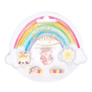 Set Inele cu unicorn Flower Kitty Unicorn Rings, 5buc Great Pretenders