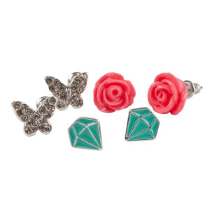 Cercei Rose Studded Earrings, 3 Sets Great Pretenders
