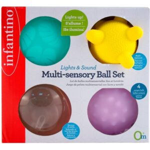 Set 4 Mingi Senzoriale pentru Bebelusi INFANTINO