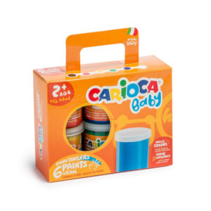 Vopsea pentru pictura cu degetele Baby 2+ 80ml, 6 culoi Carioc