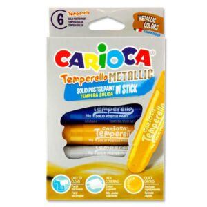 Tempera solida Temperello Metallic 6 culori Carioca