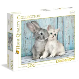Puzzle - Cat and bunny, 500 piese Clementoni