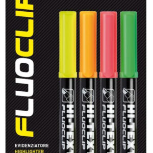 Set textmarker 4 buc in blister Hi-Text Fluoclip 7000