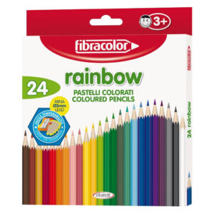 Creioane color cu ascutitoare 24 cul Rainbow Fibracolor