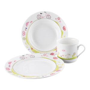 Set copii 3 piese Jenny bicicleta roz (BabyPorcelain) Sambonet