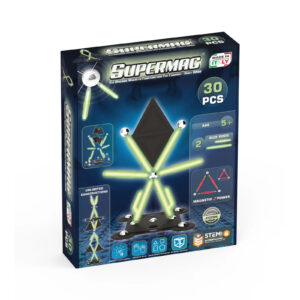 Set de constructie magnetic GLOW 30 piese Supermag P