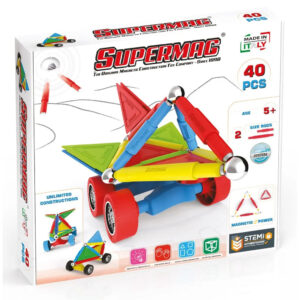 Set de constructie magnetic WHEELS 40 piese Supermag
