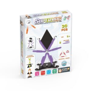 Set de constructie magnetic TECHNICOLOR 30 piese Supermag