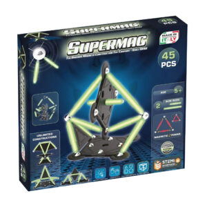 Set de constructie magnetic GLOW 45 piese Supermag