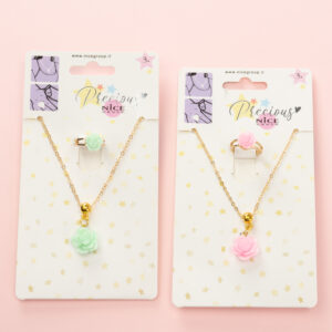 Set Lantisor si inel in Delicate rose bijoux asort. Precious NICE