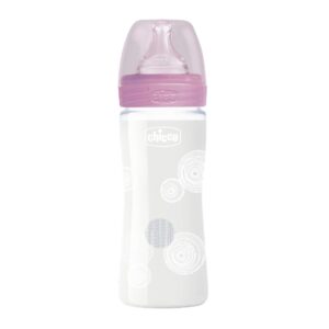 CHICCO biberon din sticla tetina din silicon 240 ml Girl (2021) 287211