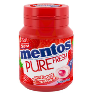 Guma de mestecat Mentos Pure Frash cu gust de capsuna 60g