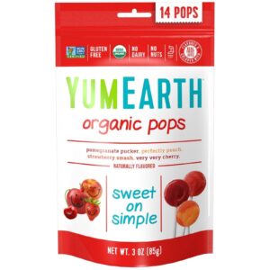 YumEarth, Organic Assorted Flavor Lollipops, 14 Pops