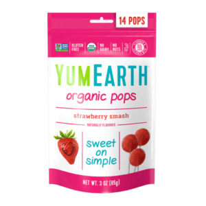 YumEarth, Organic Pops, Strawberry, 14 Pops