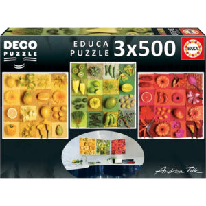 Puzzle-3x500 Exotic fruits and flowers, Andrea Tilk