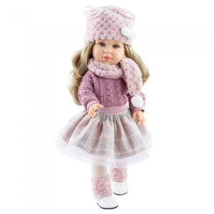 Papusa Audrey 42 cm cu cachiula si fular Paola Reina